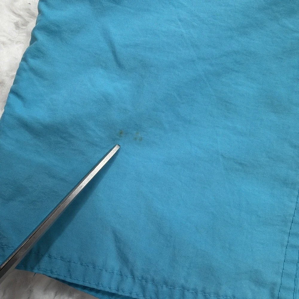 Vtg 90s Polo Sport Flag Ralph Lauren Swim Trunks Shorts Light Blue Baggy Nylon